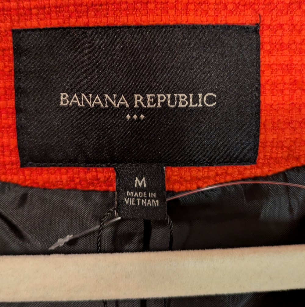 Banana Republic Bold Red Frayed Edge Blazer - Picture 2 of 5